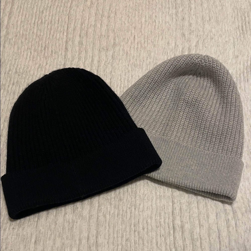 2 for 1 Club Monaco Black and Gray Beanies